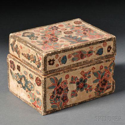 Floral Fabric Applique Covered Box