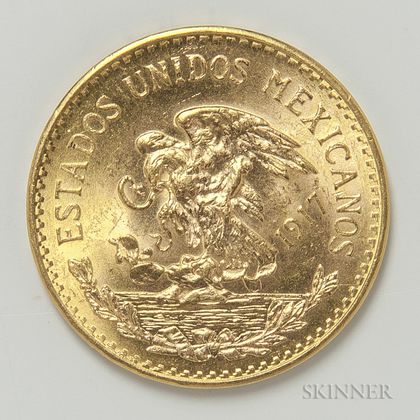 1917 Mexican 20 Pesos Gold Coin