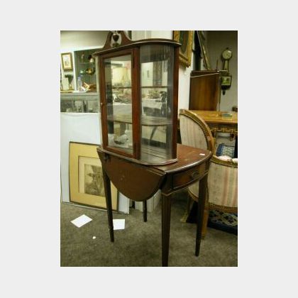 Federal-style Wall Display Case and a Small Mahogany Drop-leaf Pembroke Table. 