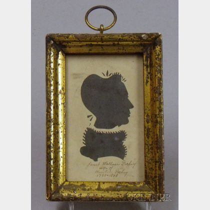 Giltwood Framed Miniature Hollow-cut Bust-length Silhouette Portrait of a Lady