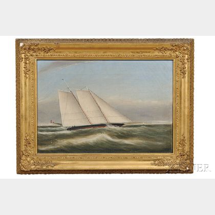 Attributed to Clement Drew (Massachusetts, 1806-1889) Yachting Scene off the Coast.