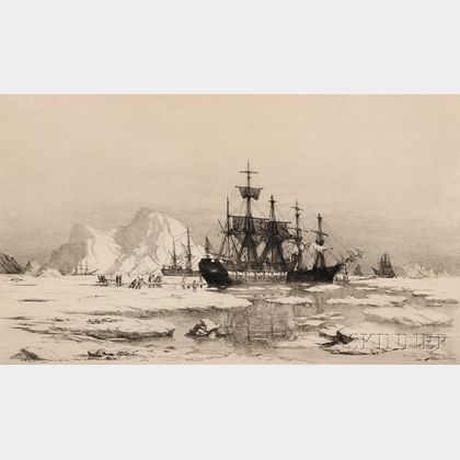 William Bradford (American, 1823-1892) Arctic Explorers Cutting a Channel