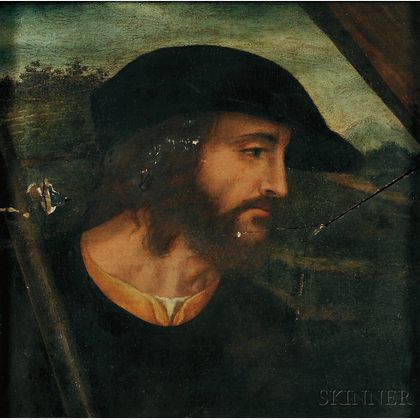 Northern Italian School, 16th Century Profile of a Man in a Dark Cap