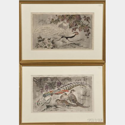 Otto Eduard Voigt (German, 1870-1949) Two Framed Prints of Pheasants: Amherstfasan