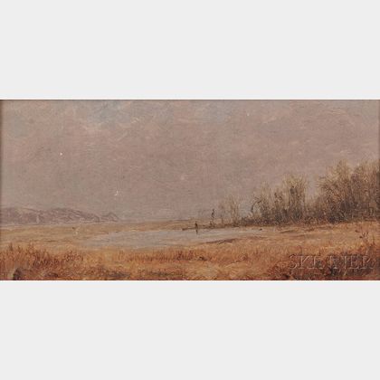 Sanford Robinson Gifford (American, 1823-1880) Hudson River Marshes, A Study