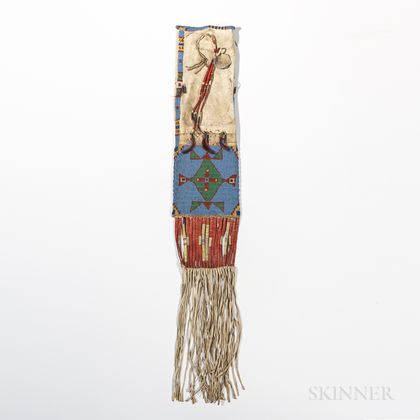 Sioux Beaded and Quilled Hide Pipe Bag