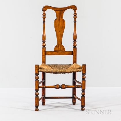 Queen Anne-style Maple Yoke-back Side Chair