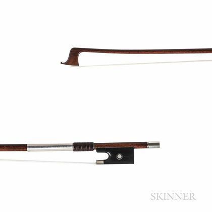 French Nickel-mounted Violin Bow, Marc Laberte, c. 1950