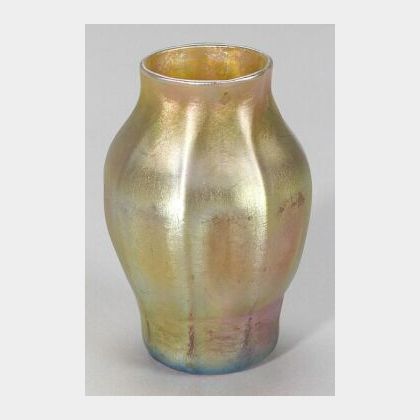 Tiffany Gold Favrile Glass Cabinet Vase
