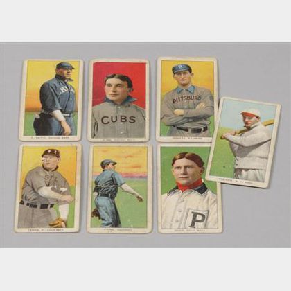 Seven 1909-1911 T-206 Sweet Caporal Baseball Tobacco Cards