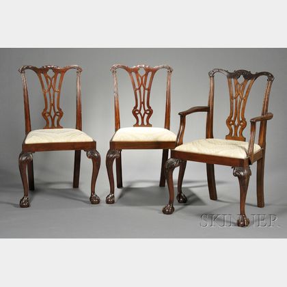 Ten Georgian-style Mahogany Dining Chairs