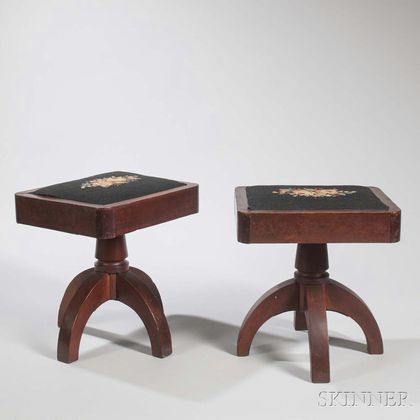 Pair of Cherry Fireside Stools