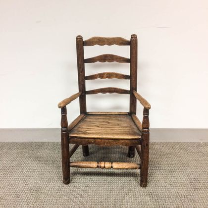 Early Turned Plank-seat Child's Chair