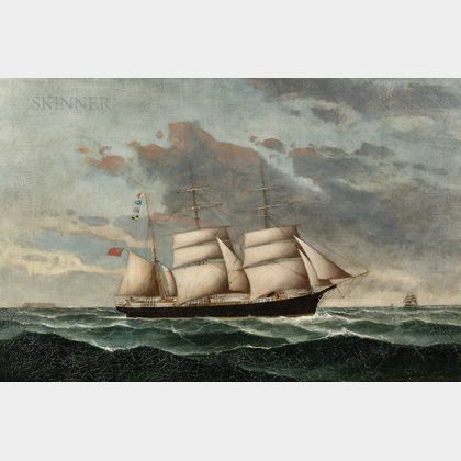 Peter Christian Holm (German, 1823-1888) and Heinrich A. S. Petersen (Swedish, 1834-1916) Sailing Ship "Freeman Dennis"