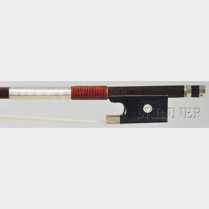 French Nickel Mounted Violin Bow, School of Pierre Simon