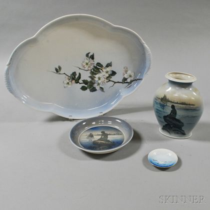 Three Royal Copenhagen Porcelain Tableware Items and a Bing & Grondahl Dish