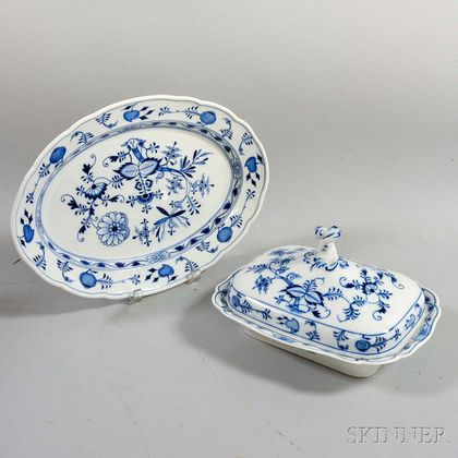 Meissen "Blue Onion" Porcelain Covered Tureen and Platter