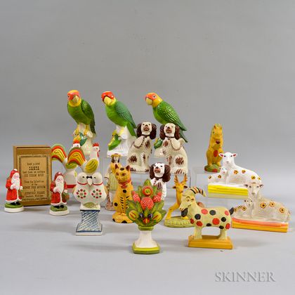 Group of Contemporary Painted Chalkware Figures
