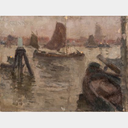 Eugène Laurent Vail (American/French, 1857-1934) Soir de Novembre, Dordrecht