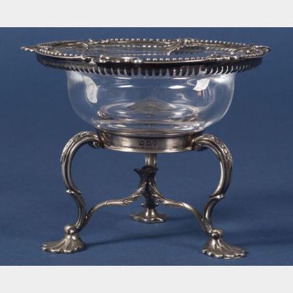 George III Silver and Colorless Glass Sweetmeat Dish