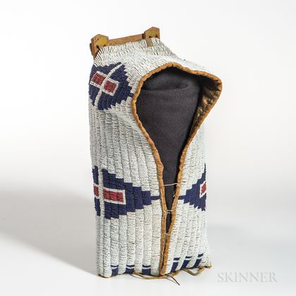 Cheyenne Beaded Cloth and Hide Model Cradle Cover