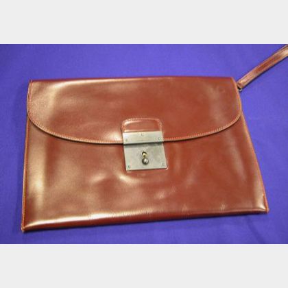 Burgundy Leather Portfolio, Hermes