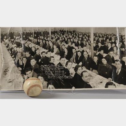 1937 Blackstone River Woolen Mills Baseball Teams Banquet Dinner and Dance with Red Sox and Yankees Guests Phot... 