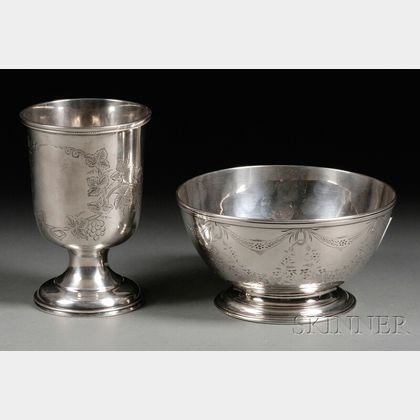 Two Coin Silver Tableware Items