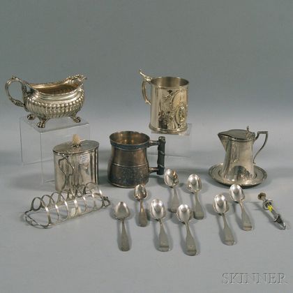 Assorted Group of Sterling and Coin Silver Flatware and Tableware