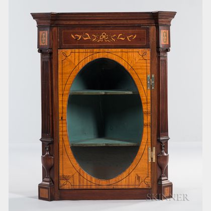 Neoclassical-style Mahogany Corner Cabinet