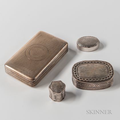 Four Continental Silver Boxes