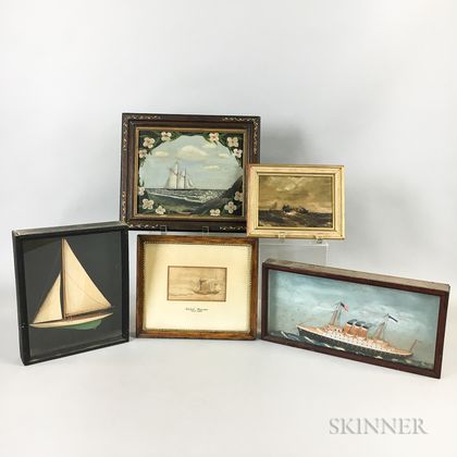 Five Small Framed Maritime Works