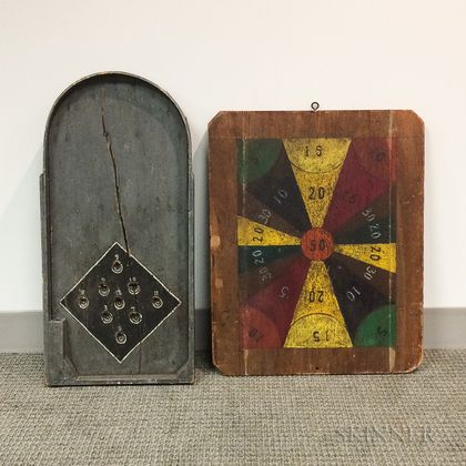 Two Polychrome Wood Game Boards