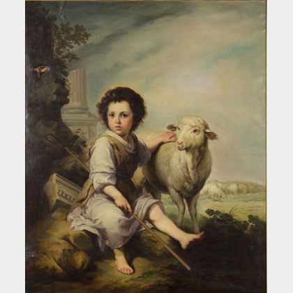 After Bartolomé Esteban Murillo (Spanish, 1618-1682) The Good Shepherd.