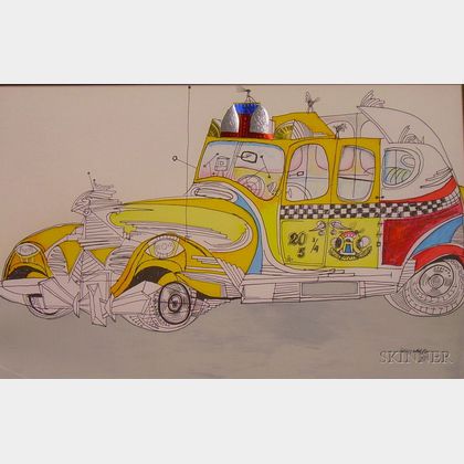 Saul Steinberg (American, 1914-1999) Taxi