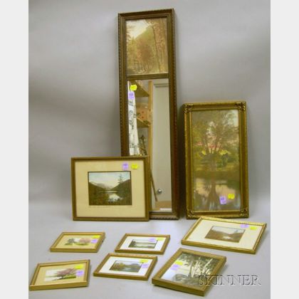 Seven Small Framed Charles Sawyer and Two David Davidson Hand-colored Photographic Prints. 