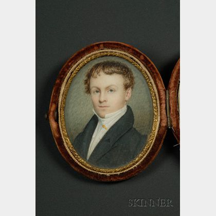Portrait Miniature on Ivory and a Dageurreotype of a Young Man