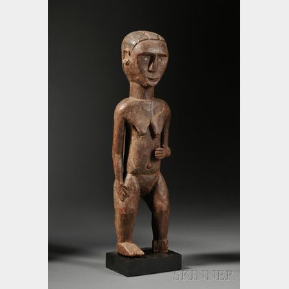 African Carved-Wood Female Figure