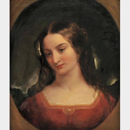 School of Thomas Sully (American, 1783-1872) Portrait Head of a Woman