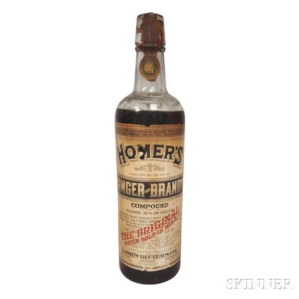 Homers Ginger & Brandy Compound, 1 pint 10oz bottle Auction Number ...