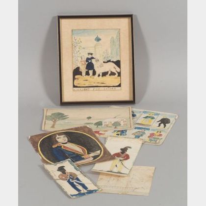 American School, 18th/19th Century Seven Small Works on Paper.