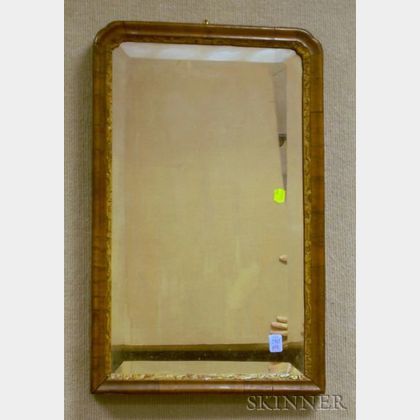 19th Century Queen Anne Walnut Veneer Mirror