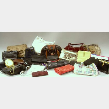 Box Lot of Assorted Vintage and Modern Purses and Handbags. 