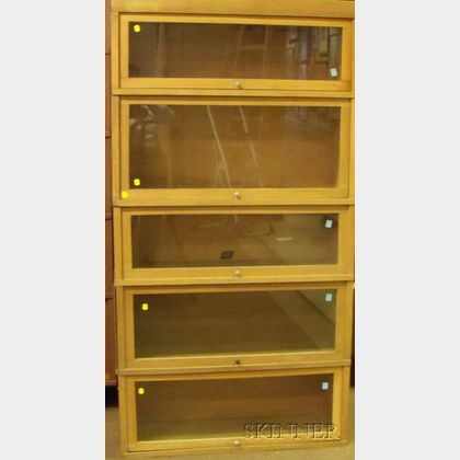 Hale "Softone" Oak Five-Stack Barrister Bookcase