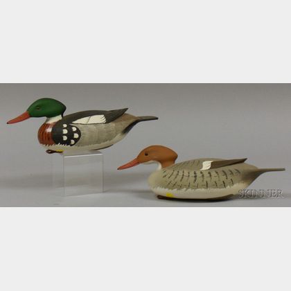 Pair of Red-breasted Merganser Decoys