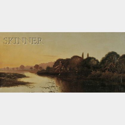 Edwin Henry Boddington (British, 1836-1905) Landscape at Dusk