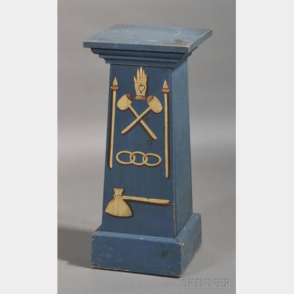 Painted and Gilt-decorated Oddfellows Lodge Plinth