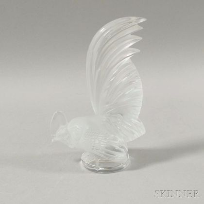 Lalique Art Glass Rooster Paperweight