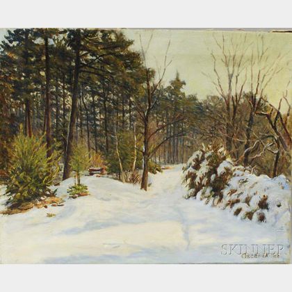 Oscar F. Adler (Massachusetts, 1868-1932) Winter Landscape.