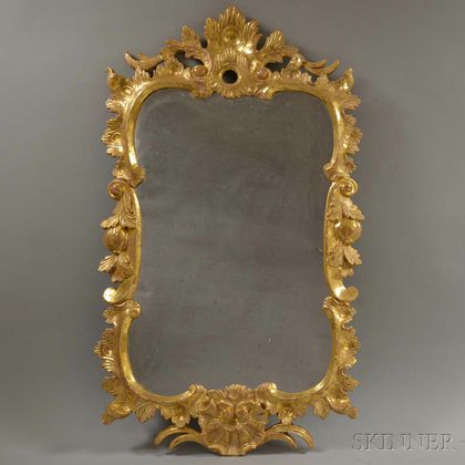 Rococo-style Carved and Gilt Mirror